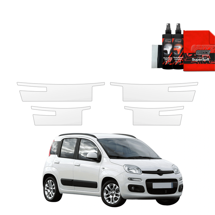 GrizzGlass BodyShield Door Sill Protection Film Fiat Panda 3 Hatchback 5D (2011-2016) [4in1]