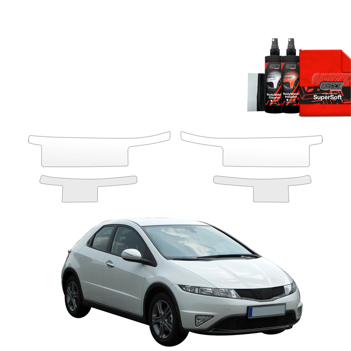 GrizzGlass BodyShield Door Sill Protection Film Honda Civic 8 Hatchback 5D (2009-2011) [4in1]