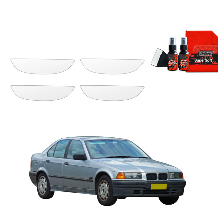 GrizzGlass BodyShield Protective Film For Door Handles BMW 3 E36 Sedan (1990-1999) [4in1]