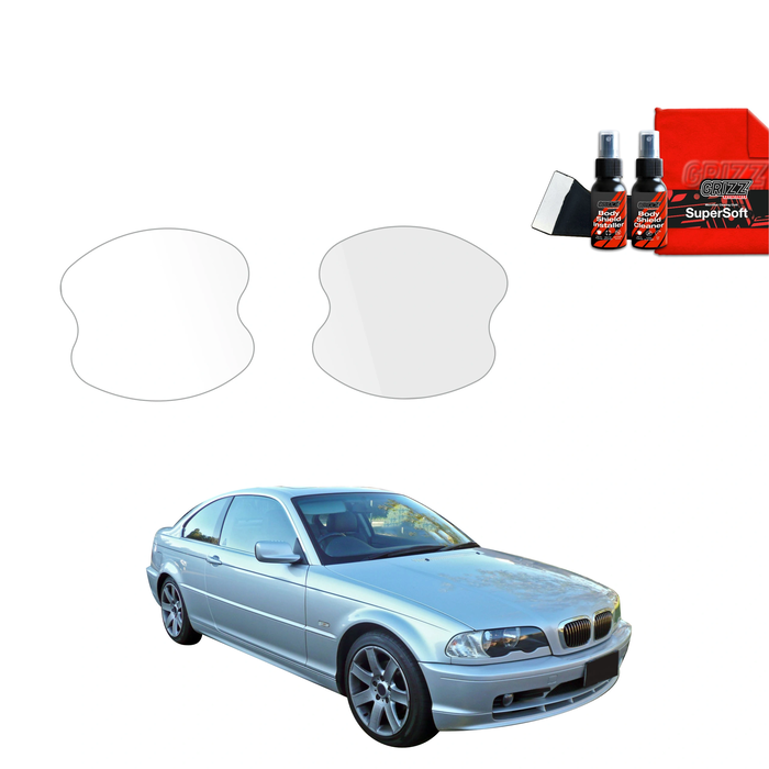 GrizzGlass BodyShield Protective Film For Door Handles BMW 3 E46 Coupe Pre-LCI (1999-2002) [2in1] 