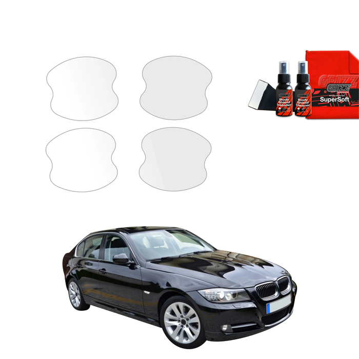 GrizzGlass BodyShield Protective Film For Door Handles BMW 3 E90 Sedan LCI (2008-2012) [4in1]