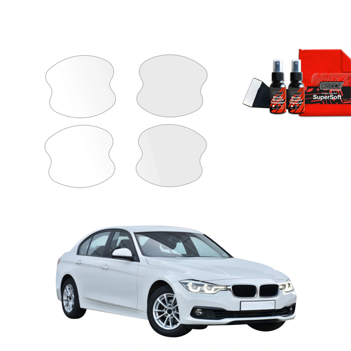 GrizzGlass BodyShield Protective Film For Door Handles BMW 3 F30 Sedan LCI (2015-2018) [4in1]