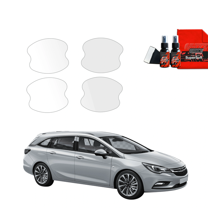 GrizzGlass BodyShield Protective Film For Door Handles Opel Astra J Kombi 5D (2012-2015) [4in1]
