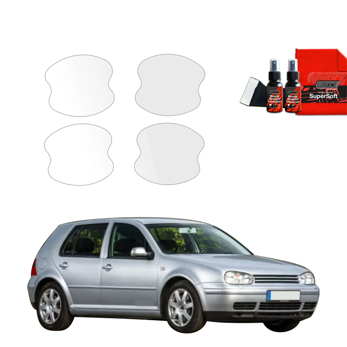 GrizzGlass BodyShield Protective Film For Door Handles Volkswagen Golf 4 Hatchback 5D (1997-2003) [4in1]