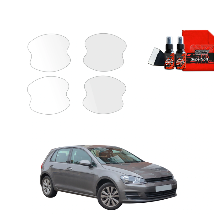 GrizzGlass BodyShield Protective Film For Door Handles Volkswagen Golf 7 Hatchback 5D (2012-2020) [4in1]