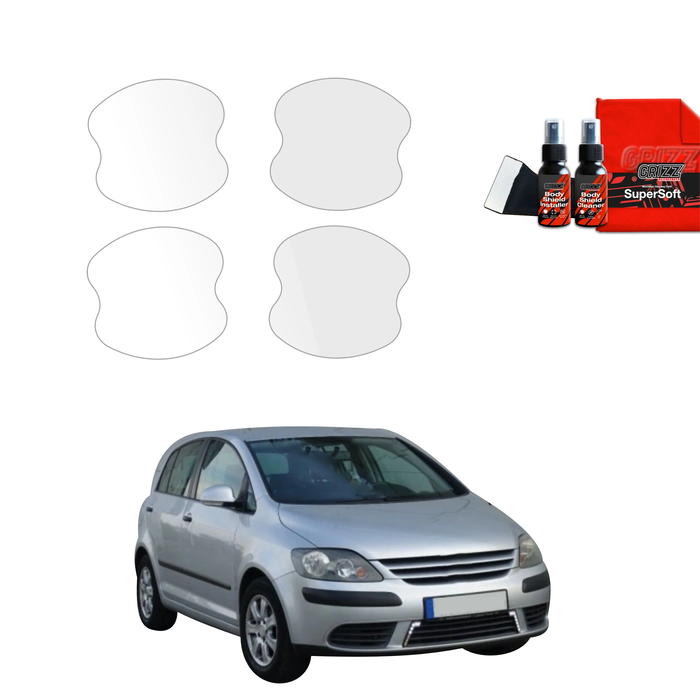 GrizzGlass BodyShield Protective Film For Door Handles Volkswagen Golf Plus Hatchback 5D (2004-2008) [4in1]