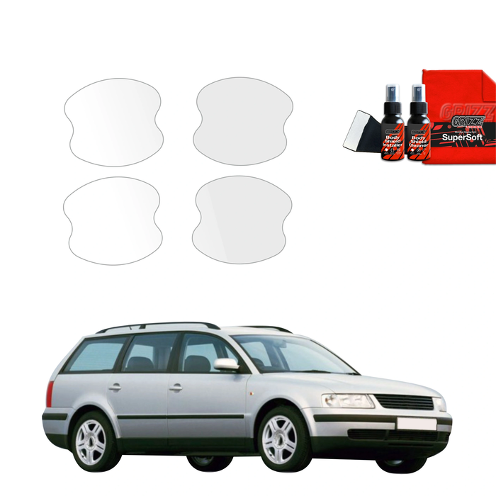 GrizzGlass BodyShield Protective Film For Door Handles Volkswagen Passat B5 Variant (1996-2000) [4in1]