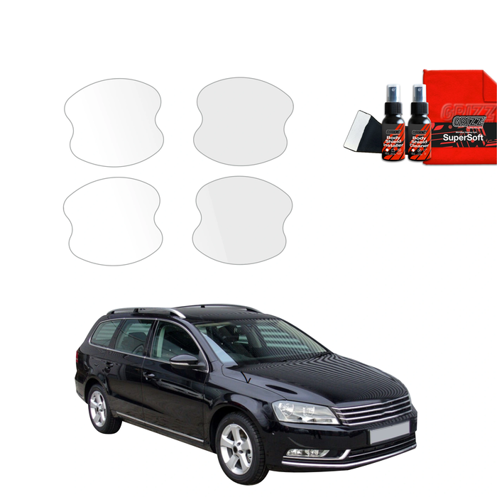GrizzGlass BodyShield Protective Film For Door Handles Volkswagen Passat B7 Variant (2010-2014) [4in1]