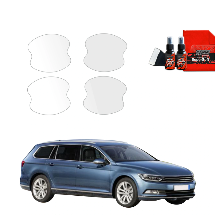 GrizzGlass BodyShield Protective Film For Door Handles Volkswagen Passat B8 Kombi (2014-2022) [4in1]