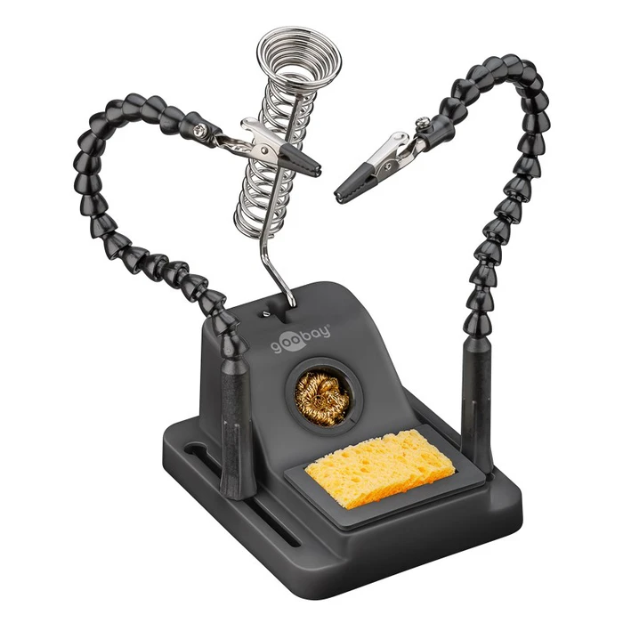 GOOBAY βάση στήριξης πλακέτας με θέση για κολλητήρι και 2 βραχίονες μαύρη