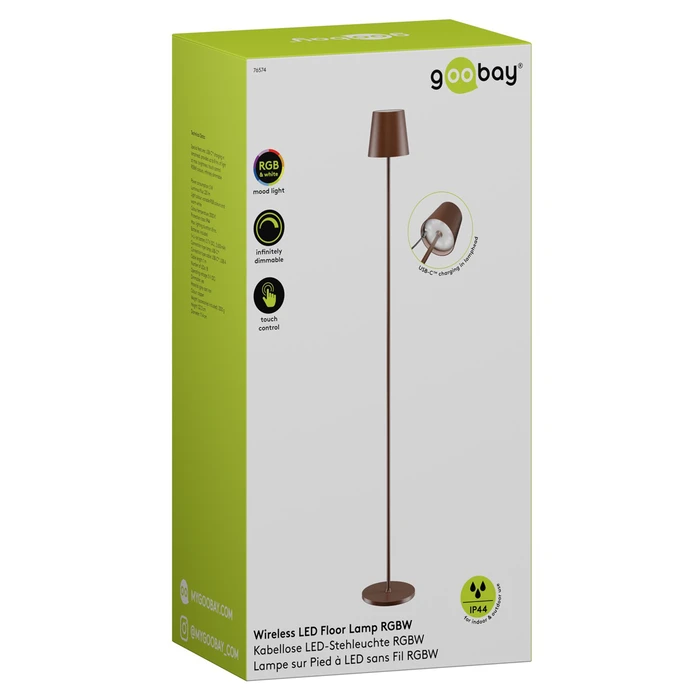 GOOBAY επιτραπέζιο φωτιστικό 76574 RGBW dimmable επαναφορτιζόμενο χάλκινο έως 122.3cm