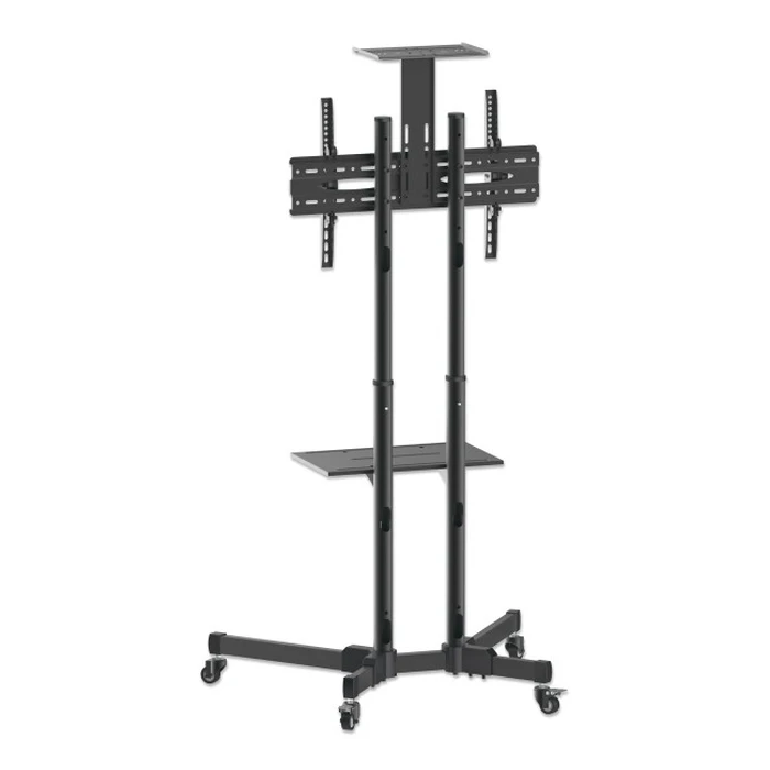 Manhattan 461238 Mobile Floor TV Stand for LED/LCD/PDP 37-70 inches, 40 kg, adjustable with AV shelf