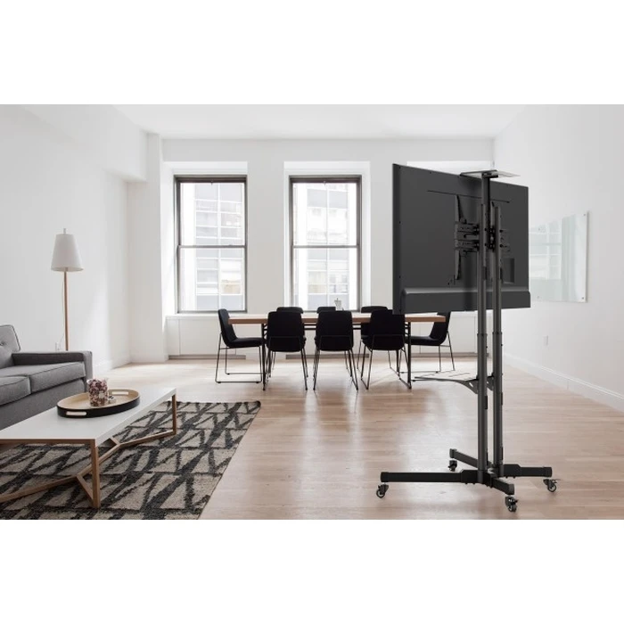 Manhattan 461238 Mobile Floor TV Stand for LED/LCD/PDP 37-70 inches, 40 kg, adjustable with AV shelf