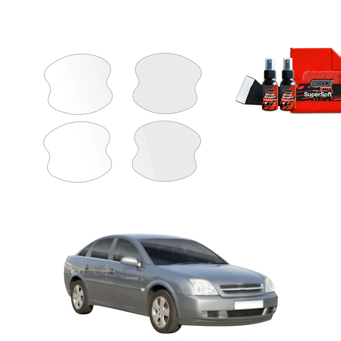 GrizzGlass BodyShield Protective Film For Door Handles Opel Vectra C Liftback (2002-2005) [2in1] 