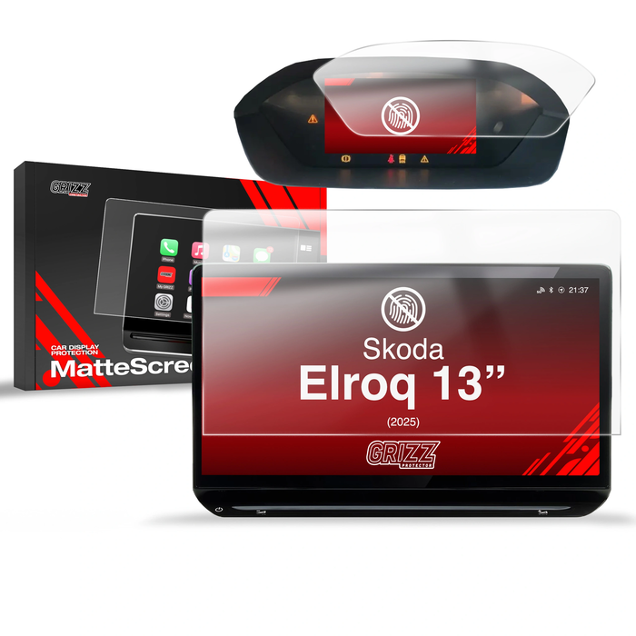 Matte GrizzGlass CarDisplay Protection Skoda Elroq 13" (2025-2026) [2in1] 
