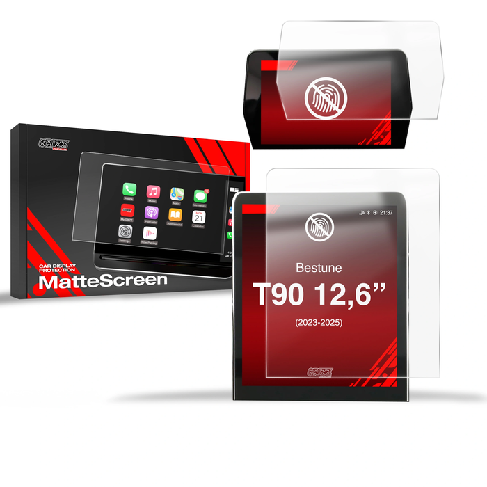 Matte GrizzGlass CarDisplay Protection Bestune T90 12,6" (2023-2026) [2in1] 