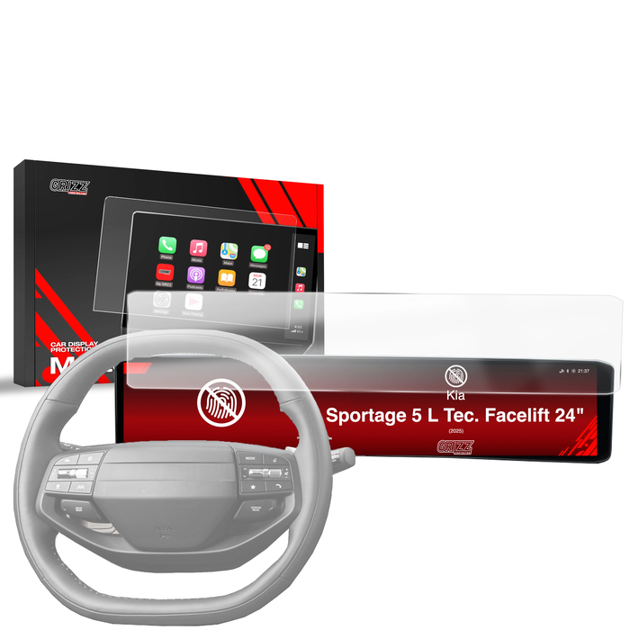 Matte GrizzGlass CarDisplay Protection Kia Sportage 5 L Tec. Facelift 24" (2025-2026)
