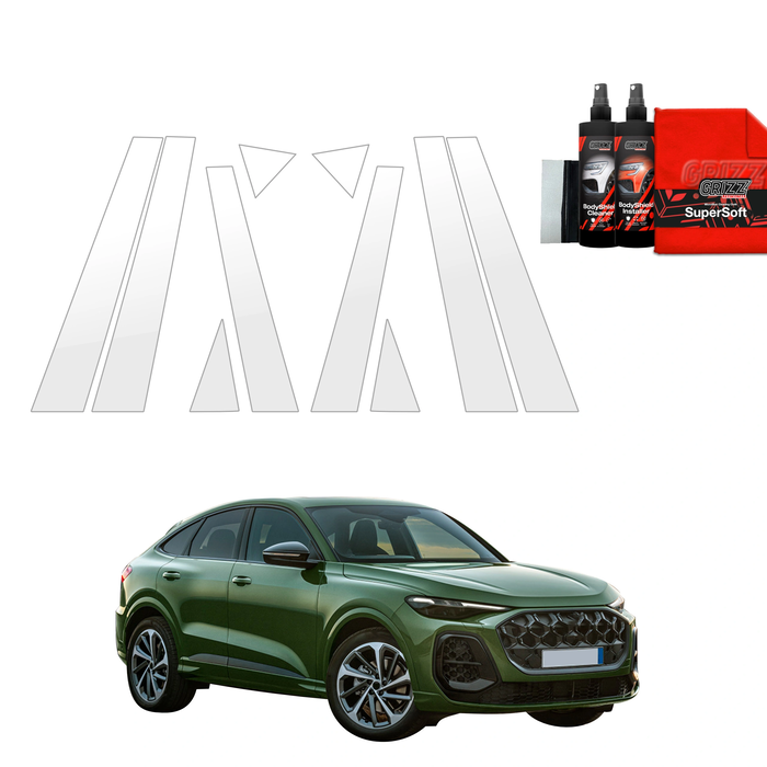 GrizzGlass BodyShield Car Pillar Protective Film Audi Q5 Sportback (2025) [10in1]