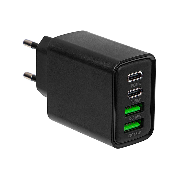Blow Φορτιστής Τοίχου 65W 2x USB-A + 2x USB-C QC 3.0 + Power Delivery Μαύρος (DM-76-023)