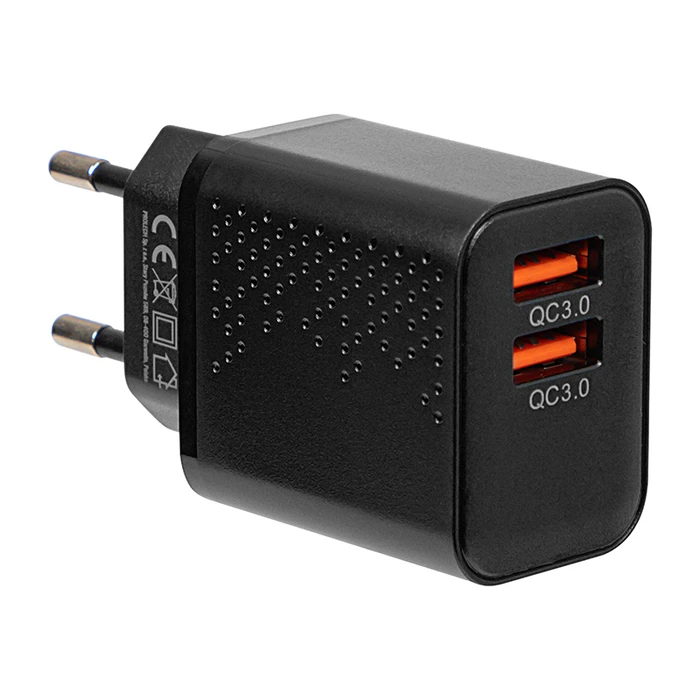 Wall Charger 2x USB-A QC 3.0 18W BLOW Black