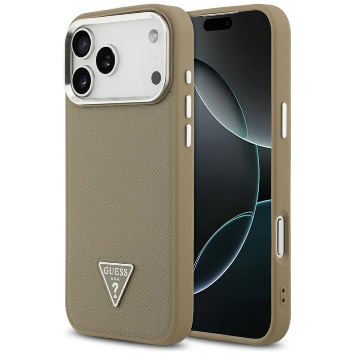 Guess Grained Triangle Logo MagSafe Apple iPhone 17 Pro brown