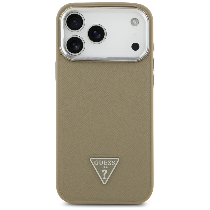 Guess Grained Triangle Logo MagSafe Apple iPhone 17 Pro brown