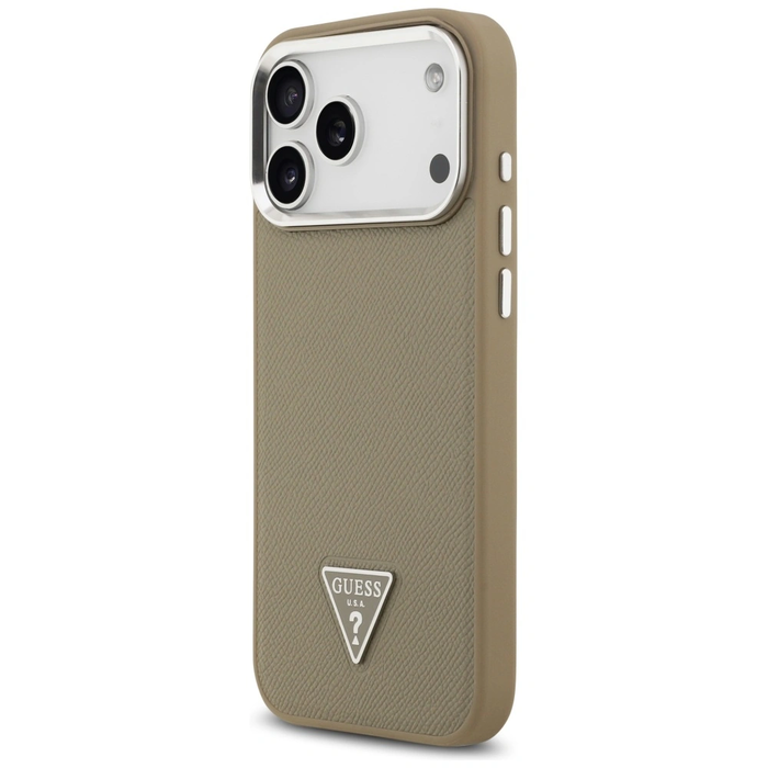 Guess Grained Triangle Logo MagSafe Apple iPhone 17 Pro Max brown