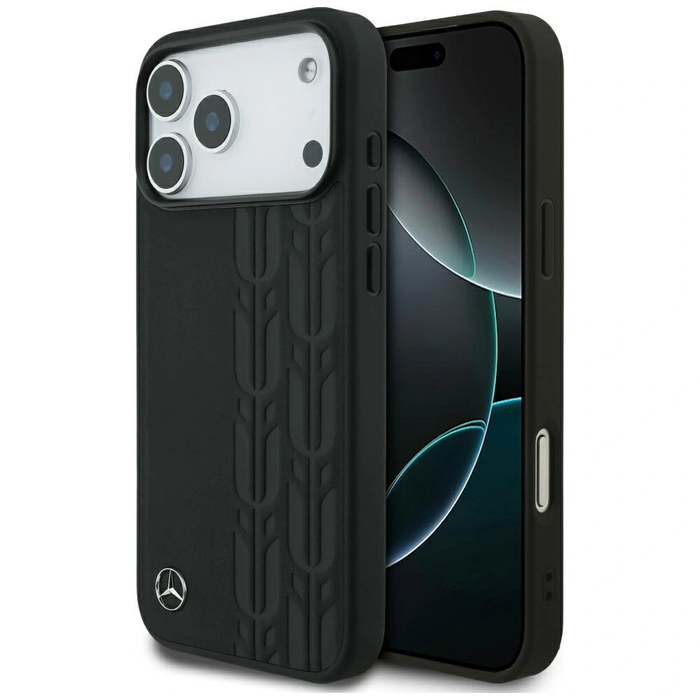 Mercedes Leather Laurel Leaves MagSafe Apple iPhone 17 Pro Max black