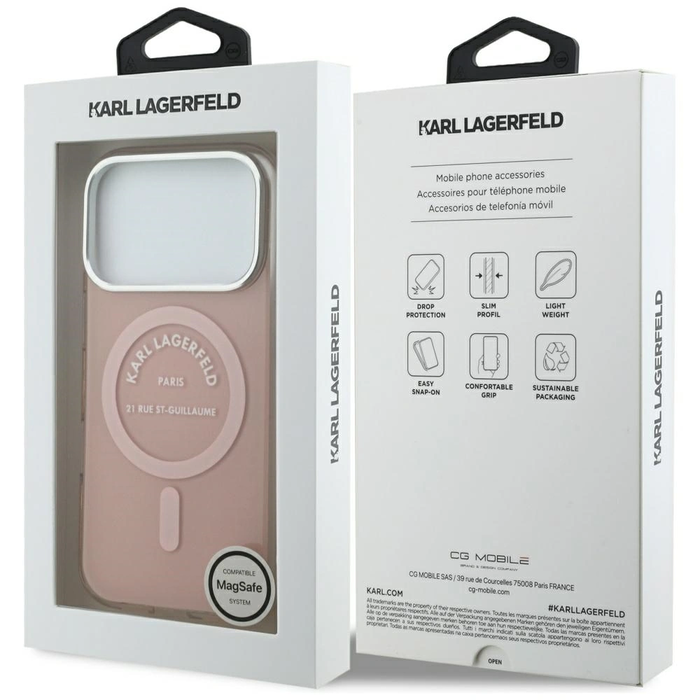 Karl Lagerfeld IML Karl RSG Logo MagSafe Apple iPhone 17 Pro pink