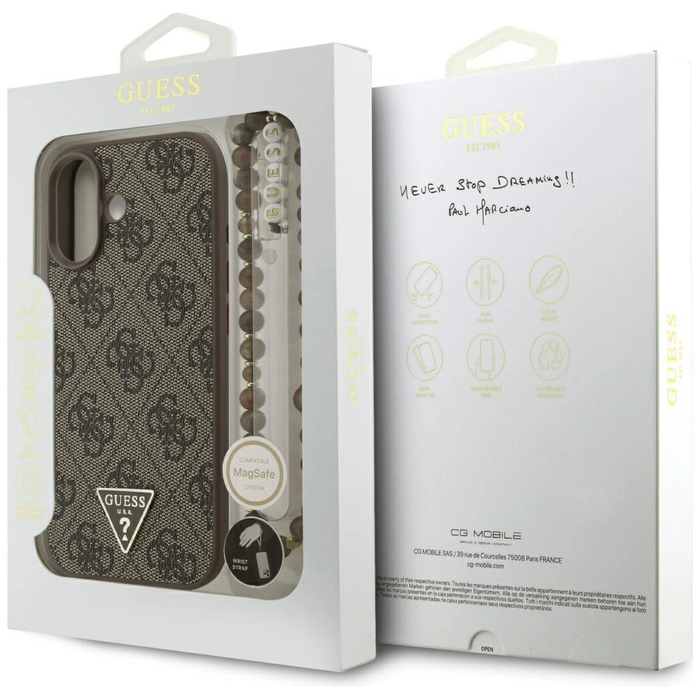 Guess 4G Strap Triangle Logo MagSafe Apple iPhone 17 brown