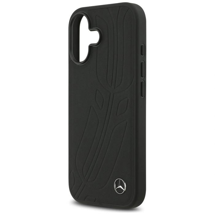 Mercedes Leather Large Laurel Leave MagSafe Apple iPhone 17 black