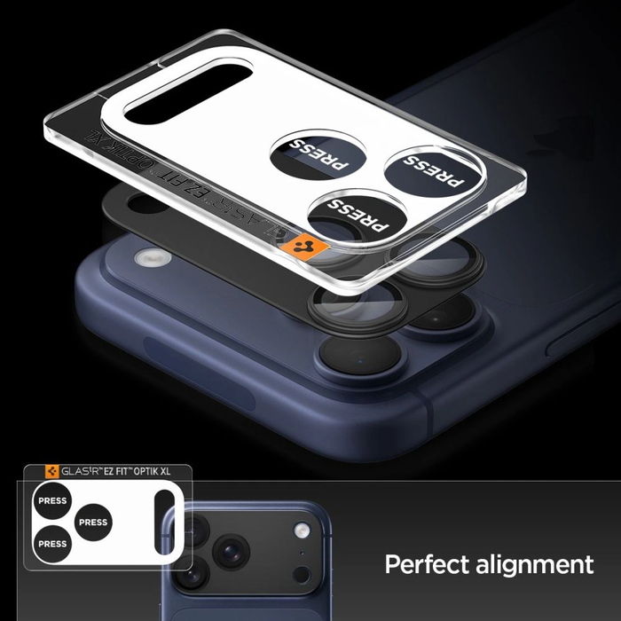 Spigen Optik Pro XL Glas.tr ez Fit Camera Protector Apple iPhone 17 Pro Black