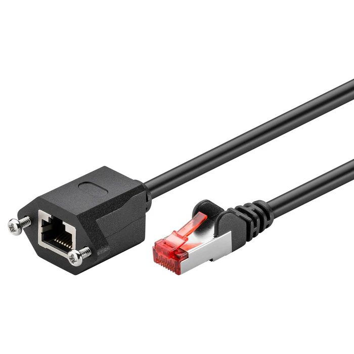 Καλώδιο Δικτύου Goobay προέκτασης F/UTP CAT6 77560, copper, AWG 26, 2m, μαύρο