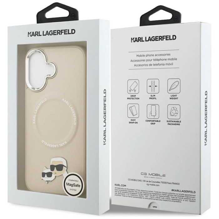 Karl Lagerfeld Karl & Choupette Pins MagSafe Apple iPhone 17 beige