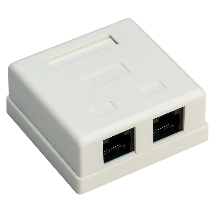 Πρίζα Δικτύου Goobay επιτοίχια 77633, 2 θύρες RJ45, CAT 6 UTP, λευκή