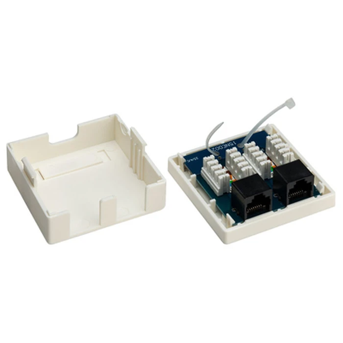 Πρίζα Δικτύου Goobay επιτοίχια 77633, 2 θύρες RJ45, CAT 6 UTP, λευκή