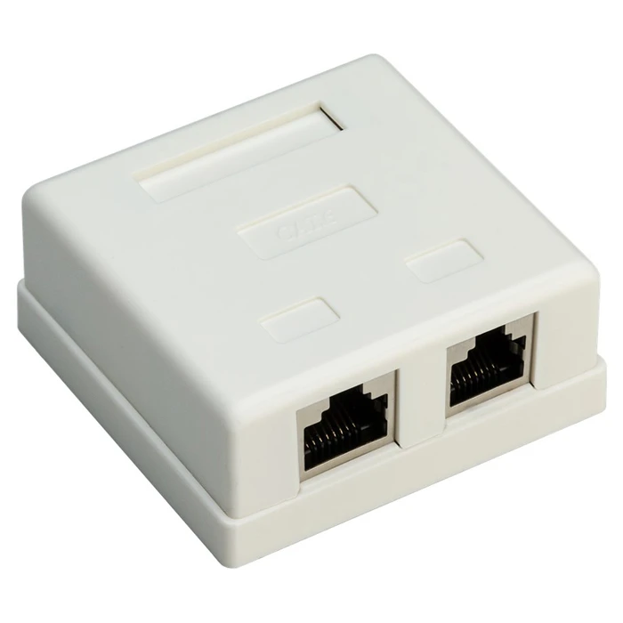 Πρίζα Δικτύου Goobay επιτοίχια 77635, 2 θύρες RJ45, CAT 6 STP, λευκή