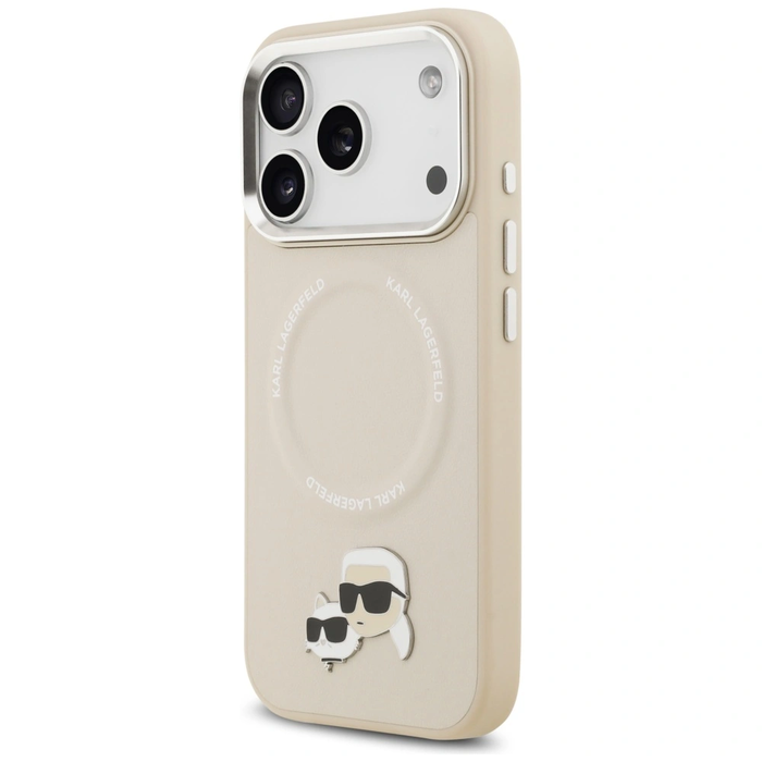 Karl Lagerfeld Karl & Choupette Pins MagSafe Apple iPhone 17 Pro Max beige
