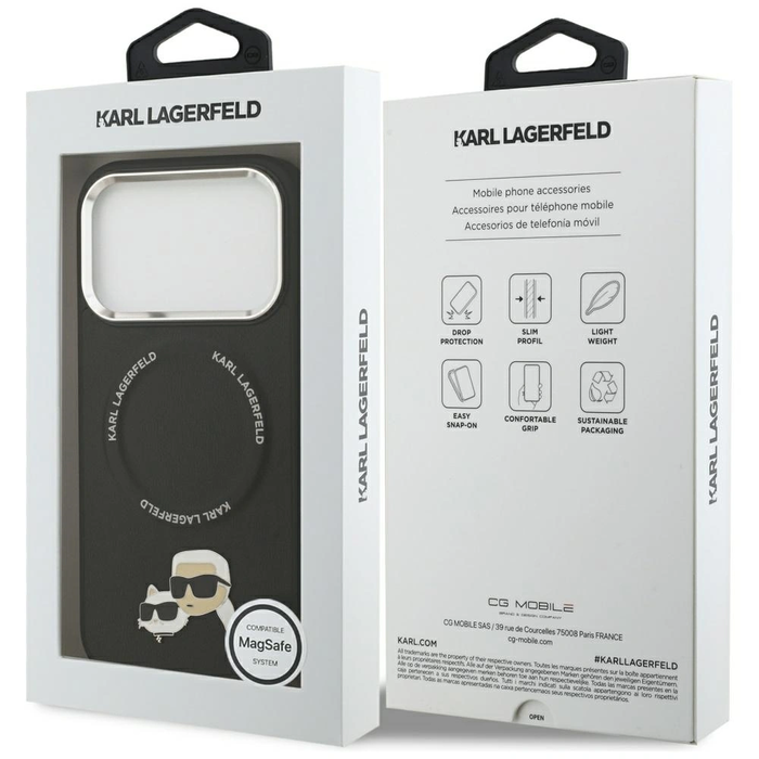 Karl Lagerfeld Karl & Choupette Pins MagSafe Apple iPhone 17 Pro Max black