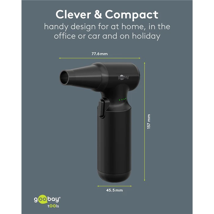 GOOBAY Electric Air Duster 77830, 100W, 6000mAh, Black