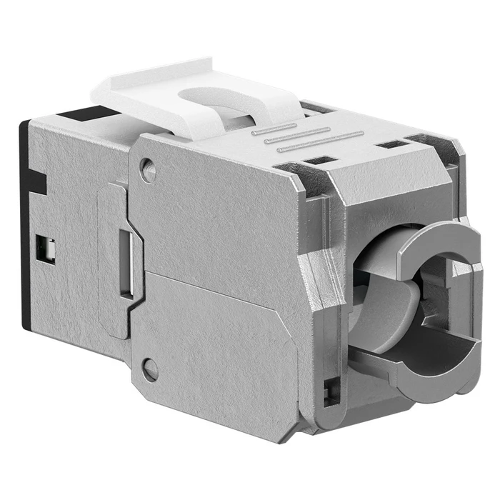 Goobay Keystone Module Rj45 77943 Cat 6a Stp Slim Toolfree Ασημί Μαύρο Dm131120