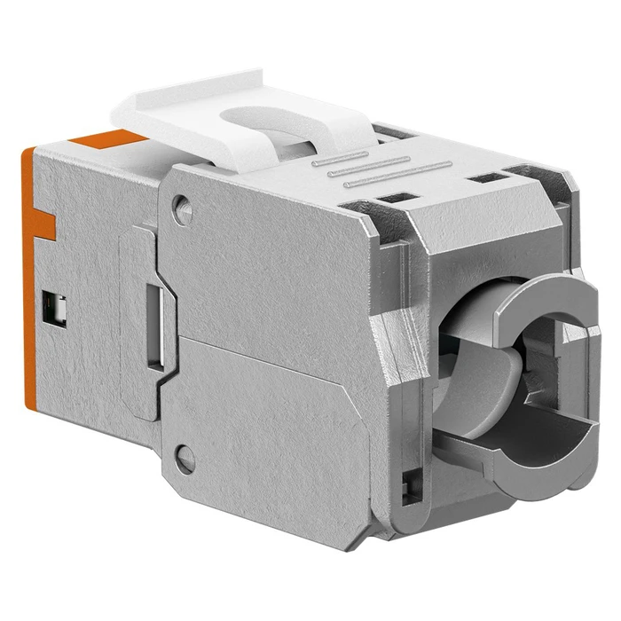 Goobay Keystone Module Rj45 77947 Cat 6a Stp Slim Toolfree Ασημί Πορτοκαλί Dm131121