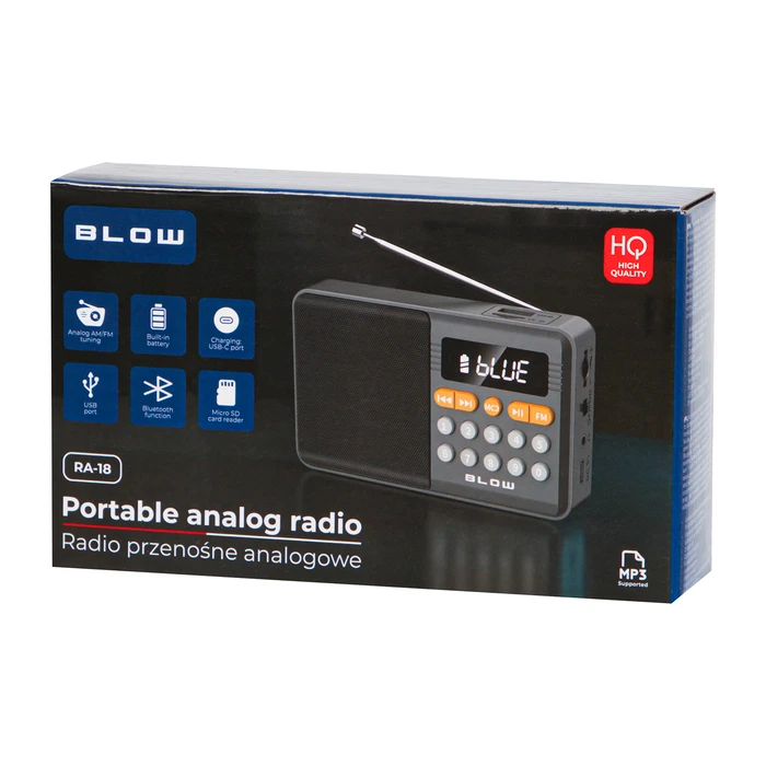 Portable analog AM/FM Bluetooth radio BLOW RA18 mini