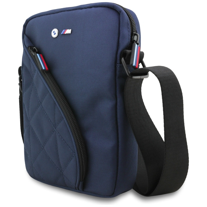 BMW Nylon Pockets&Metal Logo Bag 8" navy blue