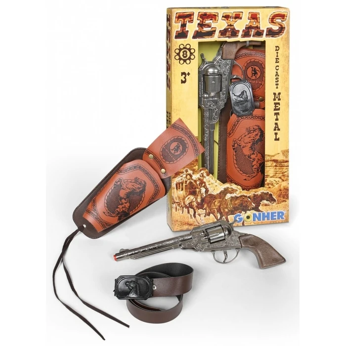 Παιδικό Όπλο Δράσης Pulio Metal Cowboy Revolver With A Holster Gonher