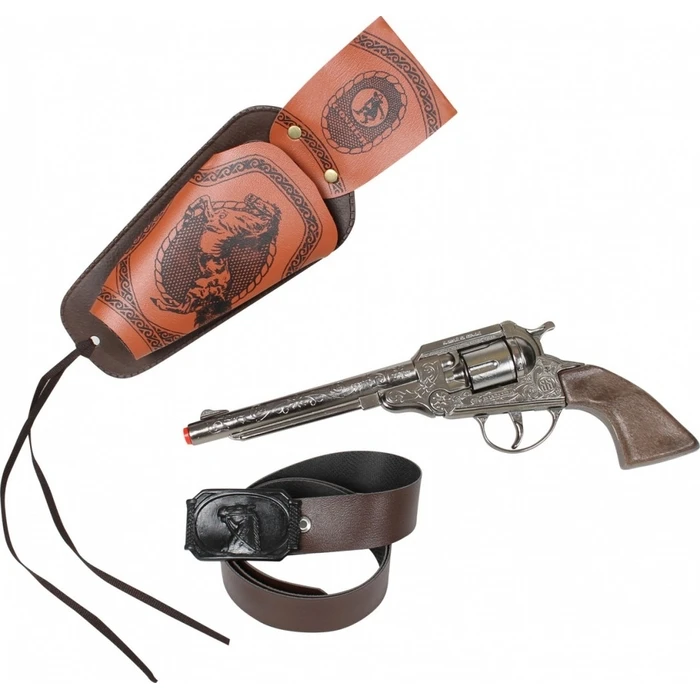 Παιδικό Όπλο Δράσης Pulio Metal Cowboy Revolver With A Holster Gonher