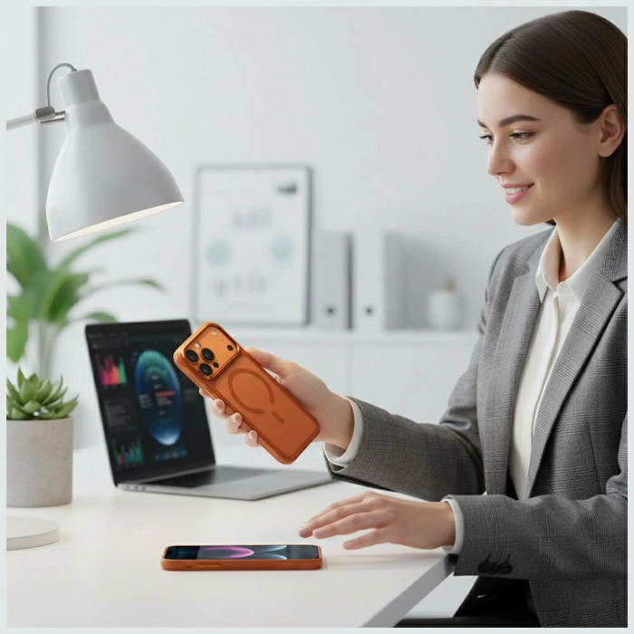 UNIQ Veren Apple iPhone 17 Pro Max MagClick Charging orange