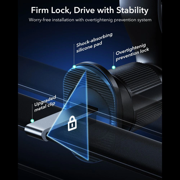 ESR OmniLock Cryoboost Magnetic MagSafe Vent Car Mount Wireless Charger Qi2.2 25W Black
