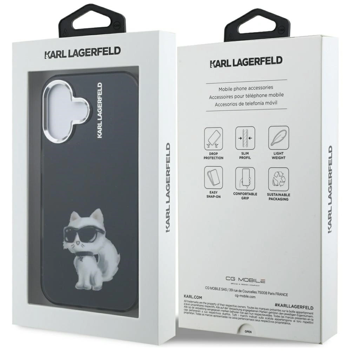 Karl Lagerfeld IML Aquarelle Choupette & Logo Apple iPhone 16 black