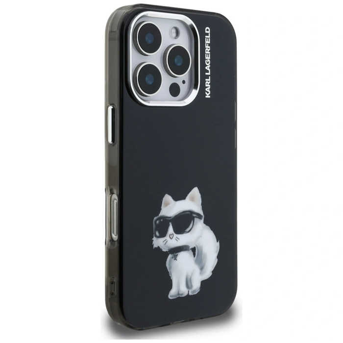 Karl Lagerfeld IML Aquarelle Choupette & Logo Apple iPhone 16 Pro black